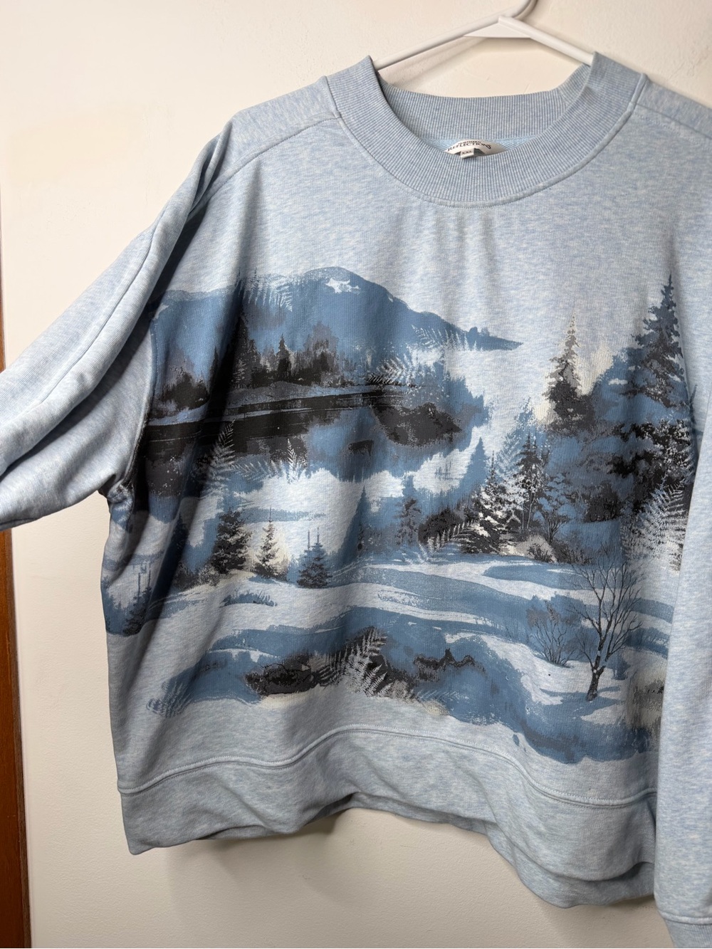 Northern Reflections Winter Landscape Scenic Sweatshirt Blue Women’s XXL - Picture 3 of 9